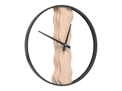Reloj De Pared-Reloj de pared de hierro y madera de roble marrón Ø35 cm ES345202 Marru00f3n