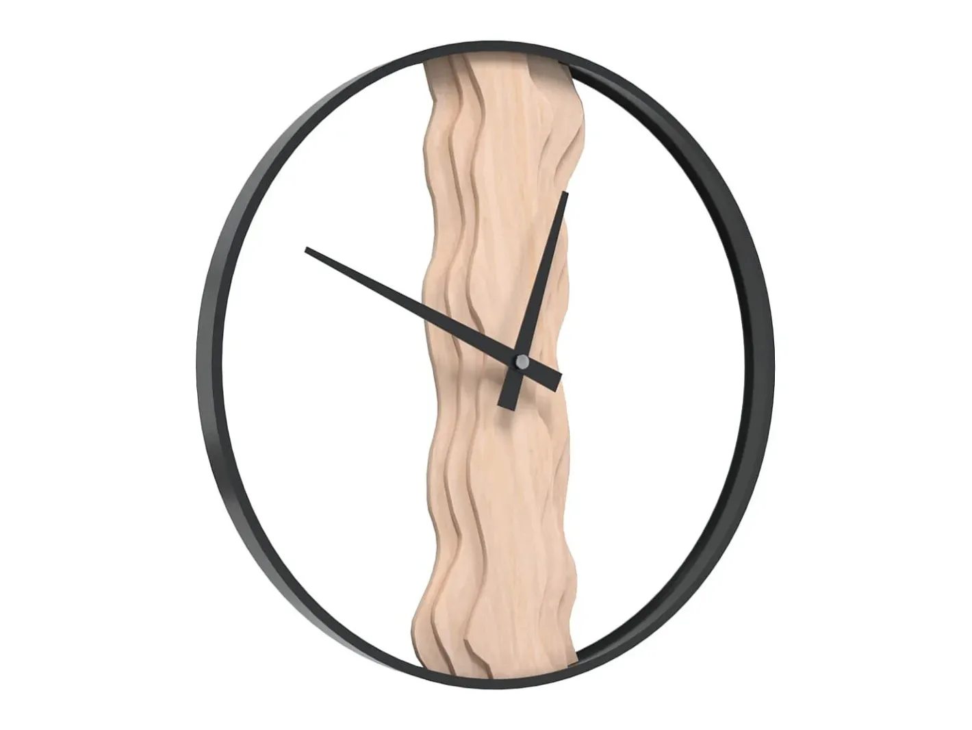 Reloj De Pared-Reloj de pared de hierro y madera de roble marrón Ø35 cm ES345202 Marru00f3n