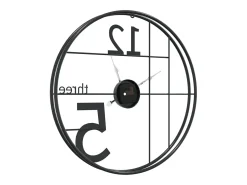 Reloj De Pared-Reloj de pared de hierro Ø50 cm ES824264 Negro