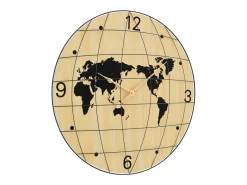 Reloj de pared de madera de ingeniería y negro Ø50 cm ES702449 Amarillo Discount