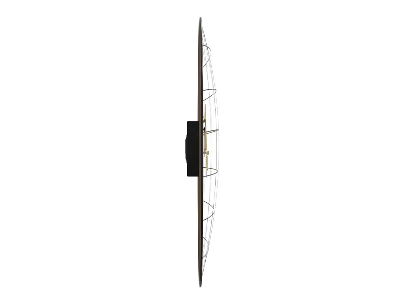 Reloj de pared de madera de ingeniería y negro Ø50 cm ES702449 Amarillo Discount