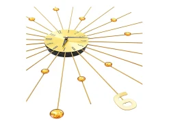 Reloj de pared de metal 70 cm ES475332 Dorado Discount