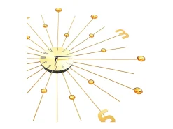 Reloj de pared de metal 70 cm ES475332 Dorado Discount