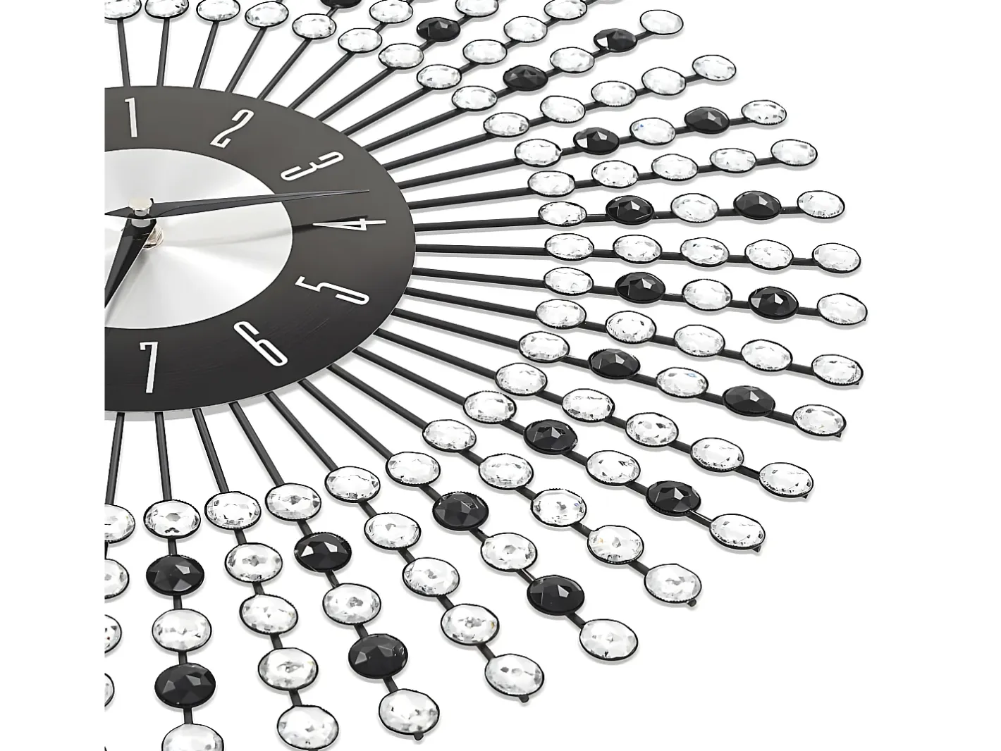 Clearance Reloj de pared de metal 43 cm ES775590 Negro