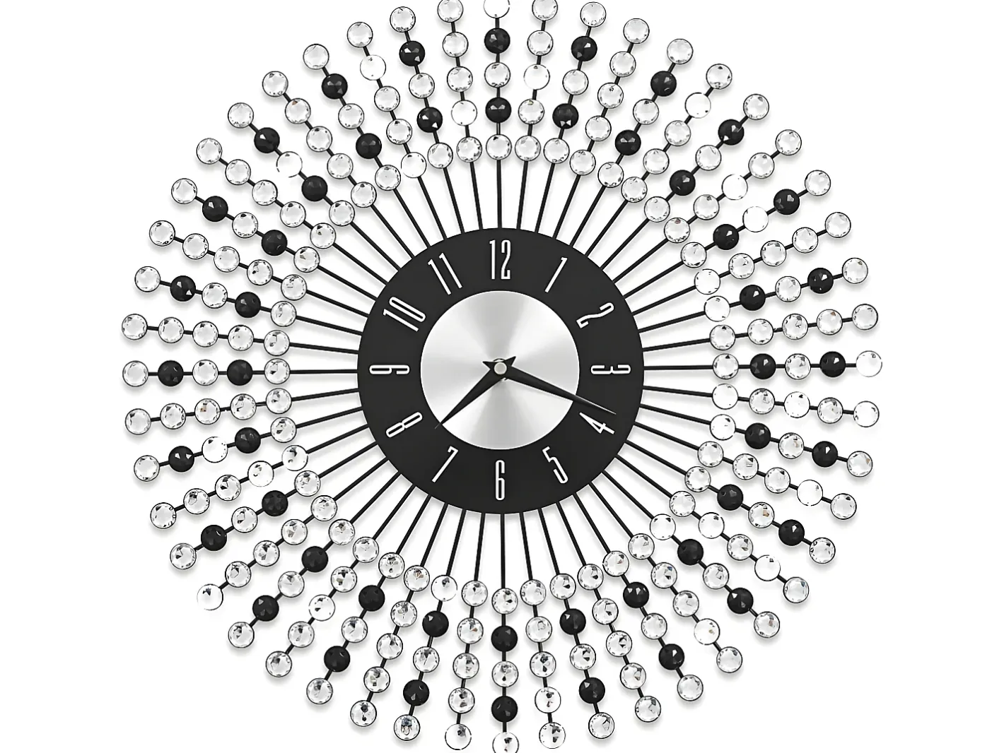 Clearance Reloj de pared de metal 43 cm ES775590 Negro