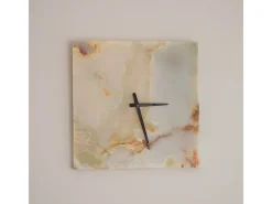 Reloj de pared de ónix esculpido a mano, tamaño grande cuadrado Verde claro Discount