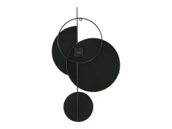 OZAIA Reloj de pared diseño en metal - D. 45 x Alt. 77 x A. 4.5 cm - Negro y dorado - FERNIA Negro / Gris / Dorado