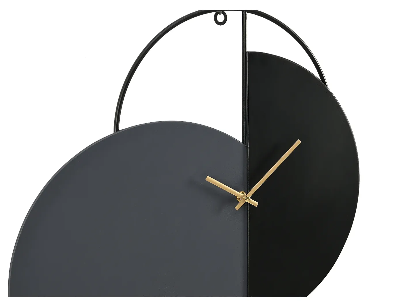 OZAIA Reloj de pared diseño en metal - D. 45 x Alt. 77 x A. 4.5 cm - Negro y dorado - FERNIA Negro / Gris / Dorado