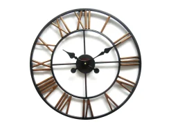 New INSIDEART Reloj de pared industrial de hierro y dorado diám 50 cm IRON Bronce