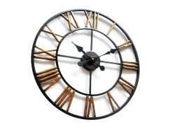 New INSIDEART Reloj de pared industrial de hierro y dorado diám 50 cm IRON Bronce