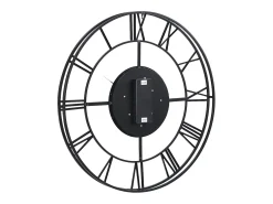 INSIDEART Reloj de pared industrial - D. 80 cm - metal - Negro y dorado - KARIAL Negro / Dorado Clearance