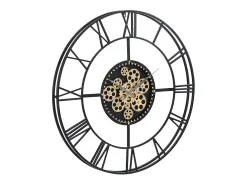 INSIDEART Reloj de pared industrial - D. 80 cm - metal - Negro y dorado - KARIAL Negro / Dorado Clearance