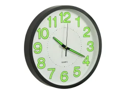 Reloj de pared luminoso 30 cm ES599051 Negro New