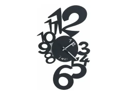 Reloj de pared Lupin de diseño moderno - Fabricado en Italia, acero, Ø 50 cm, estilo minimalista para salón, cocina y oficina - Artesanía Negro New