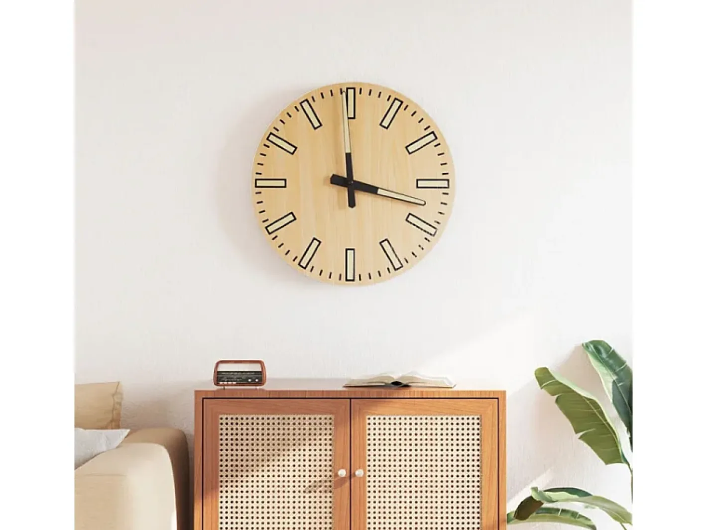 vidaxl Reloj de pared Monet amarillo Ø30 cm Color natural claro