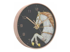 Discount Reloj de pared poliestireno y cristal y blanco Ø29,5 cm ES642293 Dorado