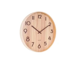 Discount KARLSSON Reloj de pared Pure Large - Madera clara - Ø60cm Marru00f3n