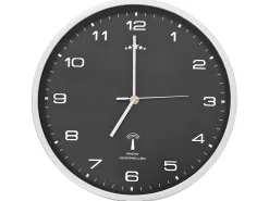 Reloj de pared radiocontrol movimiento de cuarzo 31 cm ES387368 Negro Outlet