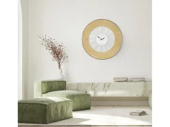 WOMO-DESIGN Reloj De Pared-Reloj de Pared Reloj de Diseño Reloj Decorativo Salón Madera Retro Alfheim Ø 85 Color natural claro