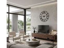 Atmosphera Reloj de Pared Tibor, , 88 cm, para Salón y Comedor, Diseño Moderno Negro Hot