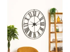 Atmosphera Reloj de Pared Tibor, , 88 cm, para Salón y Comedor, Diseño Moderno Negro Hot