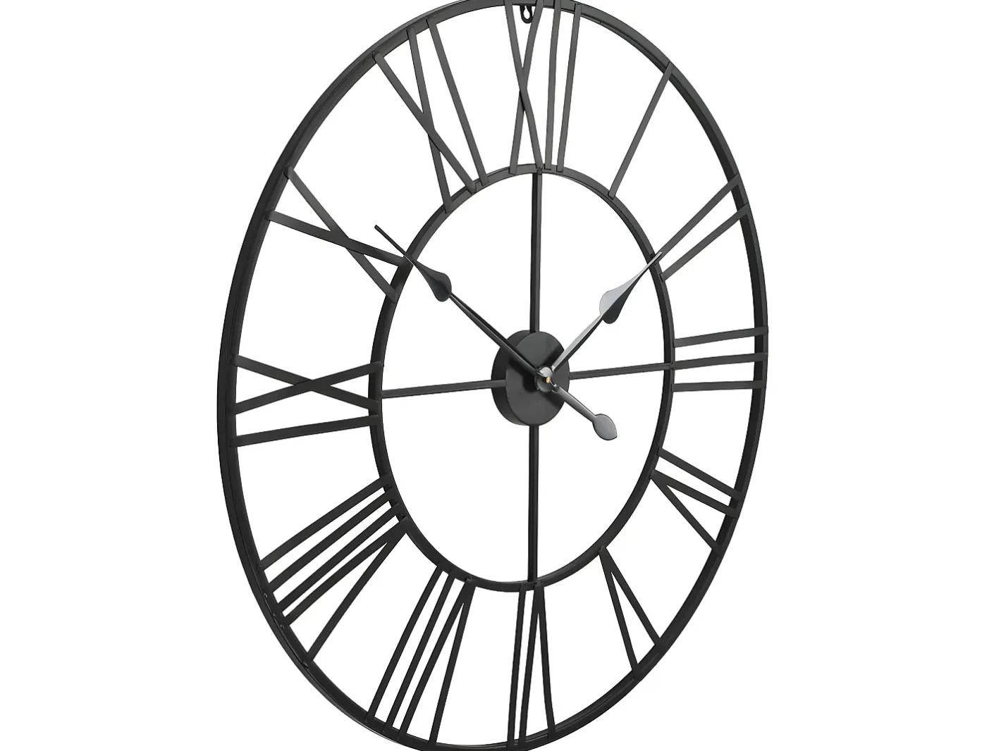 Sale Reloj de pared vintage movimiento cuarzo metal 80 cm XXL ES400434 Negro