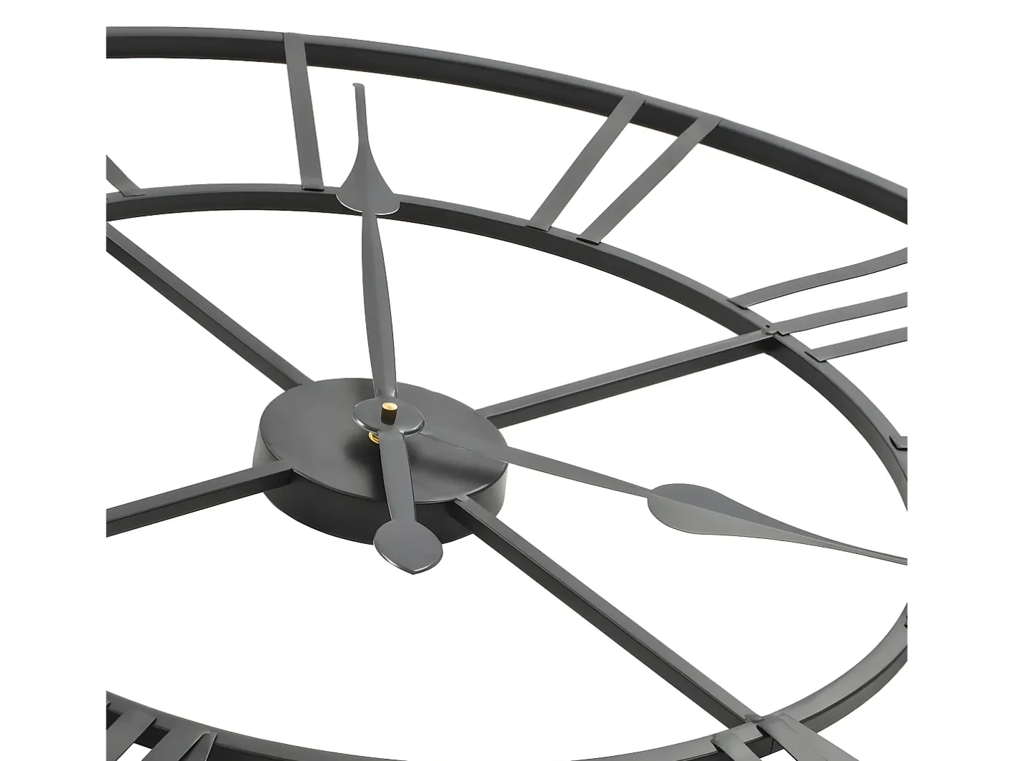 Sale Reloj de pared vintage movimiento cuarzo metal 80 cm XXL ES400434 Negro