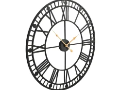 Reloj de pared vintage movimiento cuarzo metal 60 cm XXL ES885500 Negro Clearance