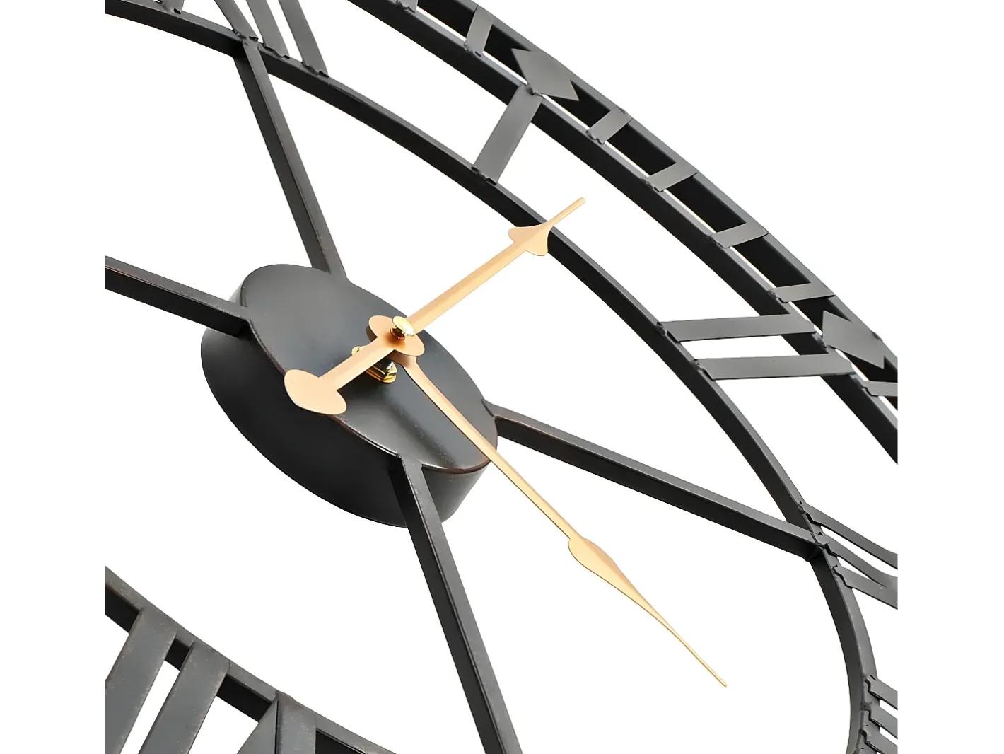 Reloj de pared vintage movimiento cuarzo metal 60 cm XXL ES885500 Negro Clearance