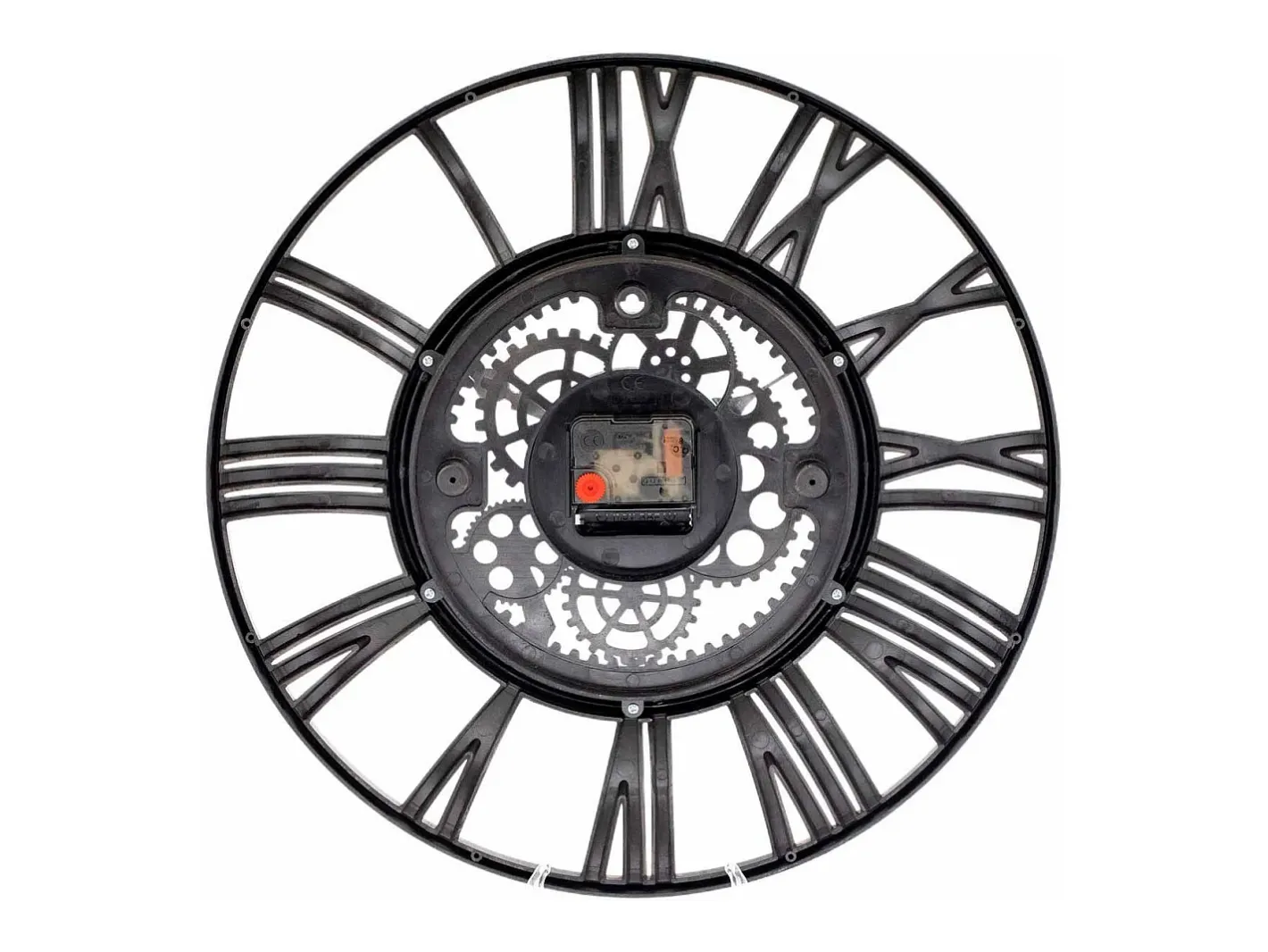 THINIA HOME Reloj De Pared-Reloj de Pared Vintage Troquelado /Dorado Ø38 cm Negro