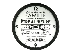 The Home Deco Factory Reloj de plástico Vida familiar Negro Outlet