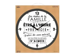 The Home Deco Factory Reloj de plástico Vida familiar Negro Outlet