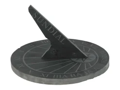 ESSCHERT DESIGN Estatua-Reloj de sol en esquisto Gris