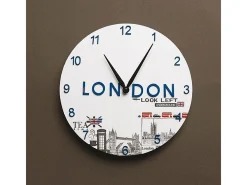 New Reloj redondo de madera Ø 30 cm Multicolor