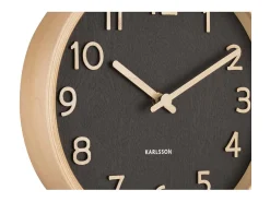Hot PRESENT TIME Reloj redondo de madera Pure 22 cm Negro