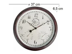 World Of Weather Reloj De Pared-Reloj termómetro/higrómetro para exteriores Marru00f3n