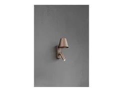 Outlet Reverse - Aplique LED de pared para dormitorio de metal, 6 W, 3000 K, 480 lm, regulable, luz en el difusor - Perenz - Marrón metalizado Marru00f3n