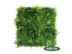 Vente-unique Revestimiento mural de vegetal sintético NEWRY - Pack de 1m² - Verde Sale