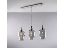 Riel de hierro Ares con cristal pyrex 3 luces L.75 X 10 BL273-BIN3-GR Gris Clearance