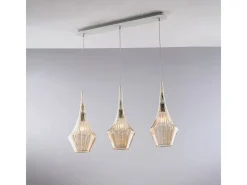 Best Riel de hierro Zeus con cristal pyrex ámbar 3 luces L.75 X 10 BL270-BIN3-AM Amarillo
