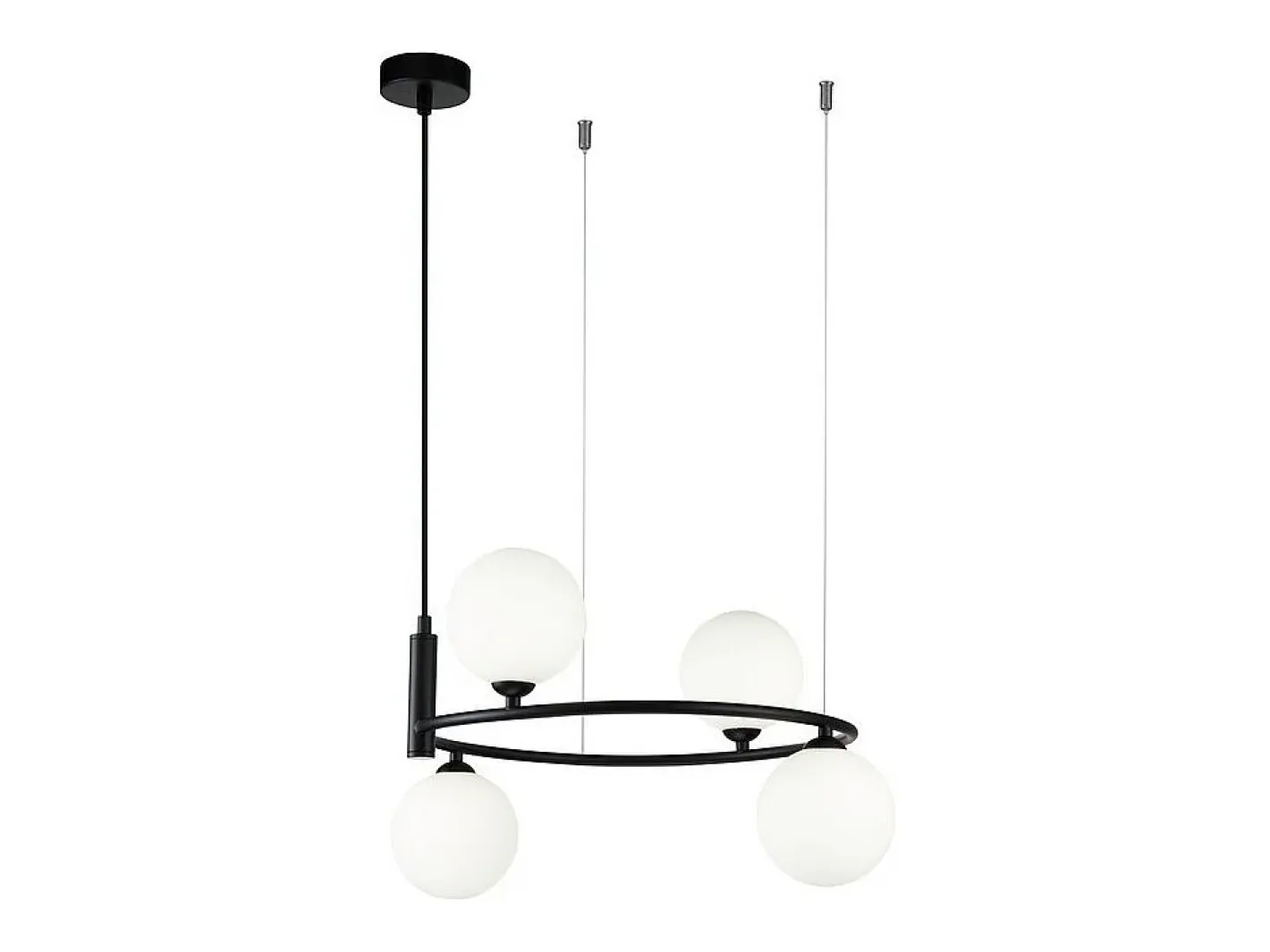 Maytoni Lámpara Suspendida-Ring Lámpara Colgante de Techo Negra, 4 Luces, G9 Negro