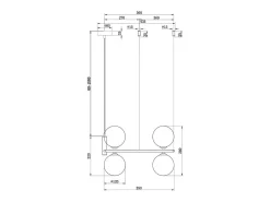 Maytoni Lámpara Suspendida-Ring Lámpara Colgante de Techo Negra, 4 Luces, G9 Negro