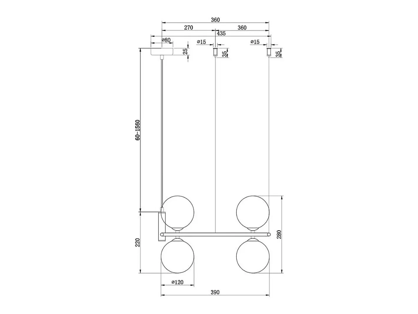 Maytoni Lámpara Suspendida-Ring Lámpara Colgante de Techo Negra, 4 Luces, G9 Negro