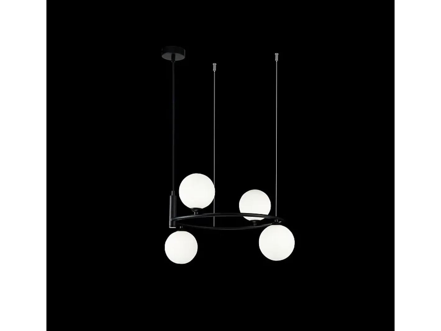 Maytoni Lámpara Suspendida-Ring Lámpara Colgante de Techo Negra, 4 Luces, G9 Negro