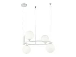 Maytoni Lámpara Suspendida-Ring Lámpara Colgante de Techo Blanca, 4 Luces, G9 Blanco