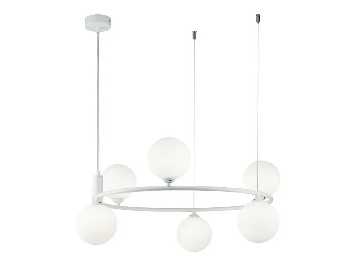 New Maytoni Ring Lámpara Colgante de Techo Blanca, 6 Luces, G9 Blanco