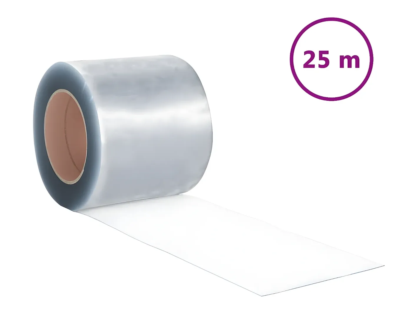 Rollo de cortina de tiras PVC 2mm x 200mm 25 m ES483854 Transparente Hot