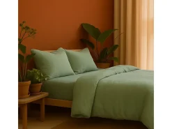 Promo Linge Ropa de cama de gasa de algodón salvia 240 x 260 cm Azul turquesa Hot