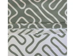 Ropa de cama de microfibra reversibles con estampado de laberinto Gris Online