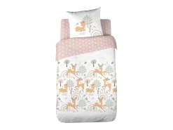 Sweeek Ropa de cama reversible de microfibra estampado bosque encantado, 1 Rosa Outlet